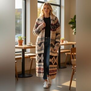Sundance Multicolor Patterned Sweater Coat